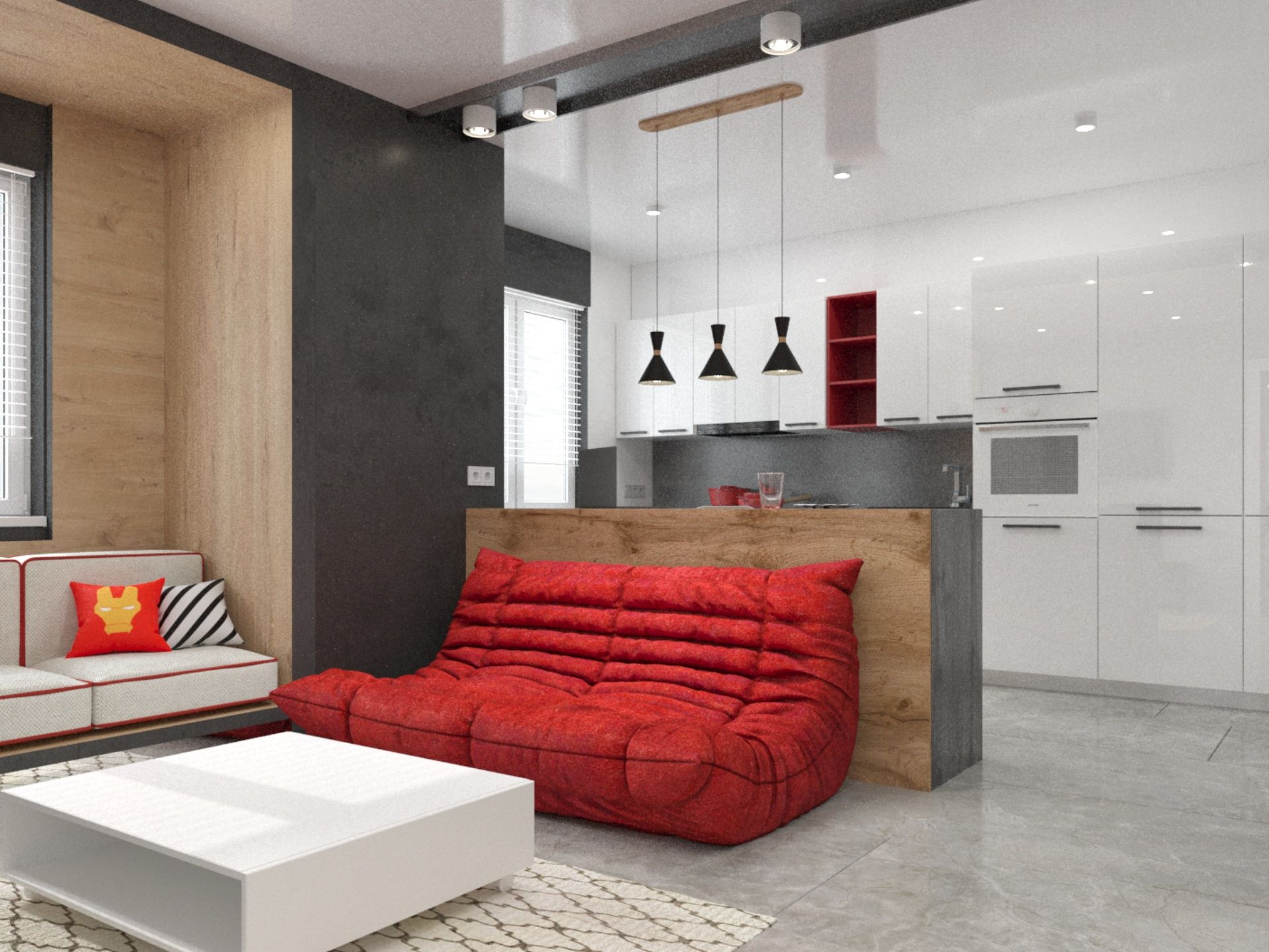 3D-визуализация минимализм+loft