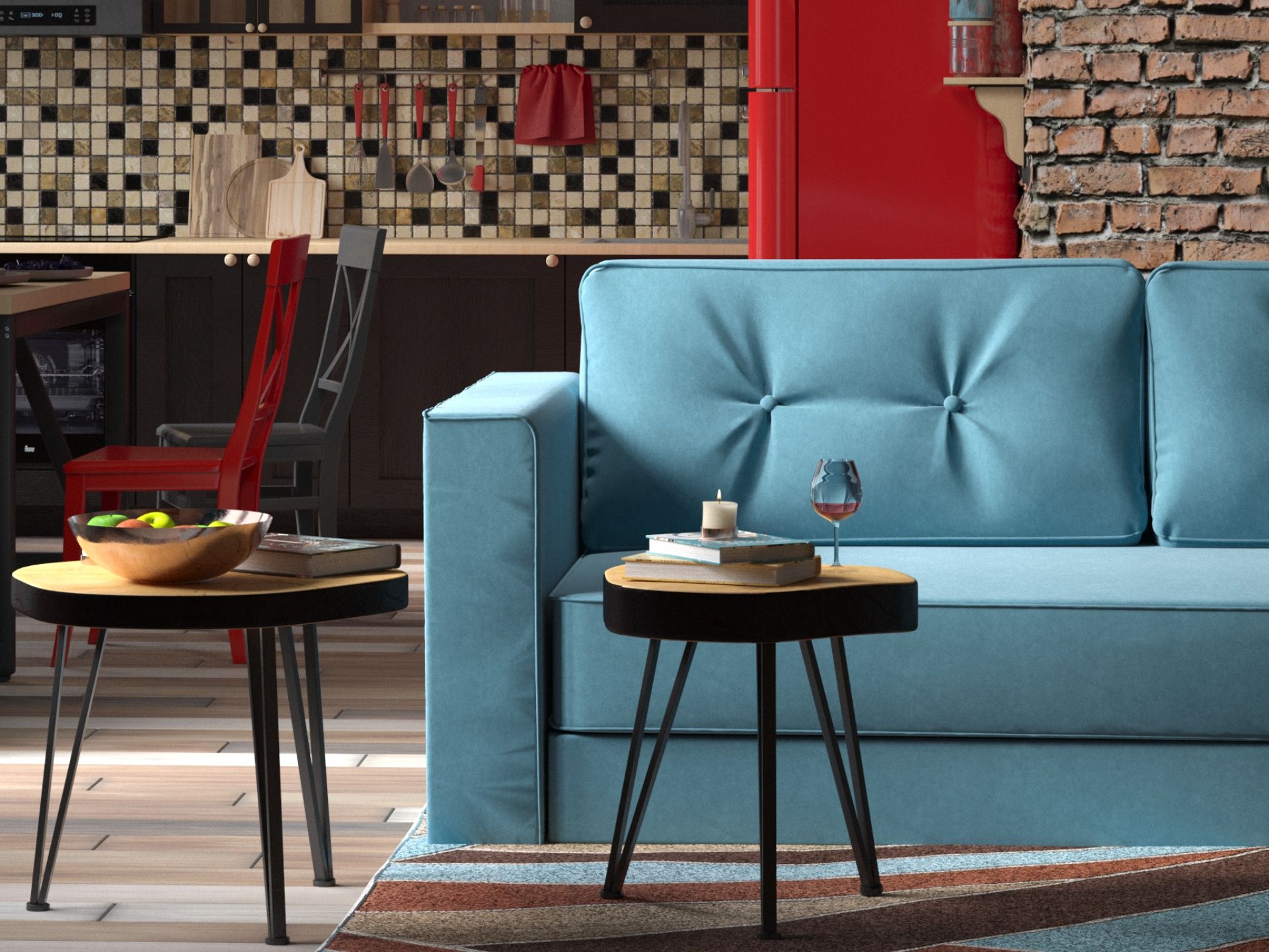 3D-визуализация интерьера в стиле LOFT