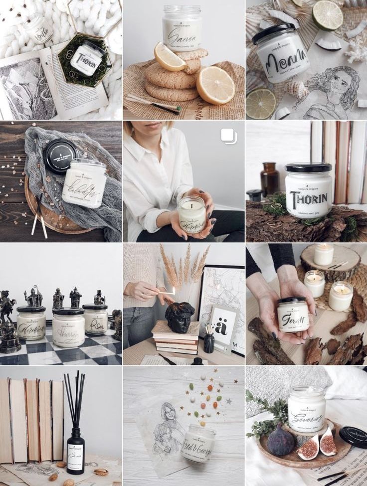 Лента Instagram интернет магазина по изготовлению свечей ручной работы