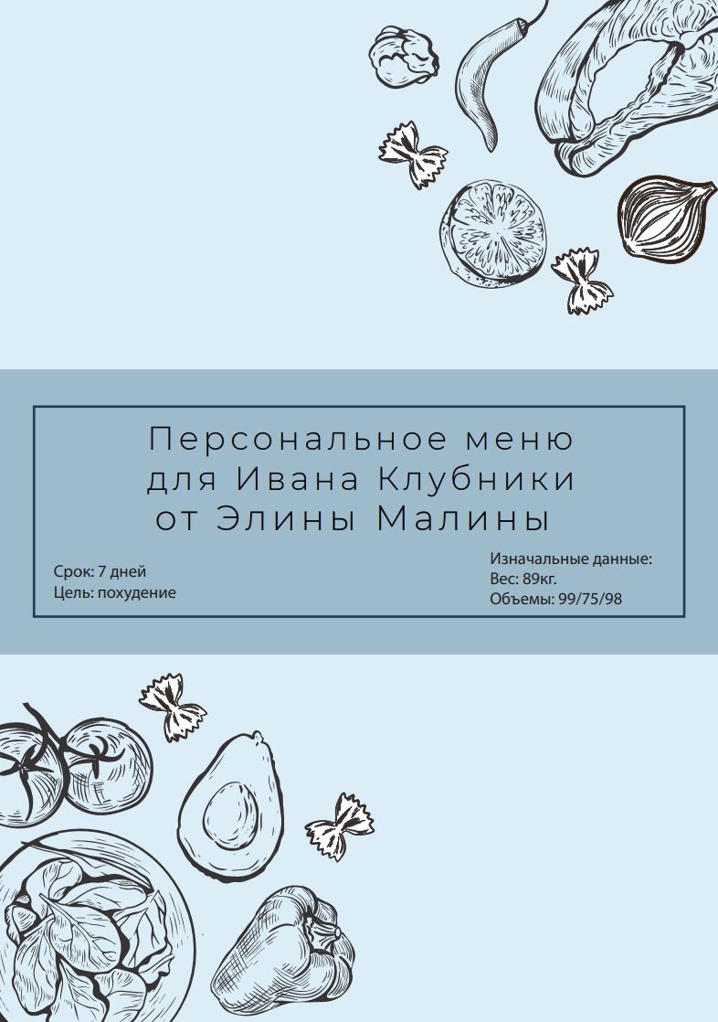 Оформление меню