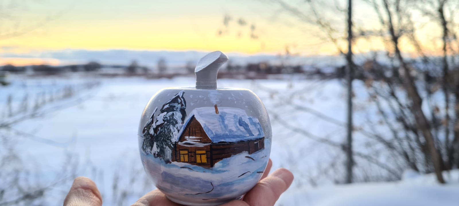 Шкатулка "Зимний пейзаж"