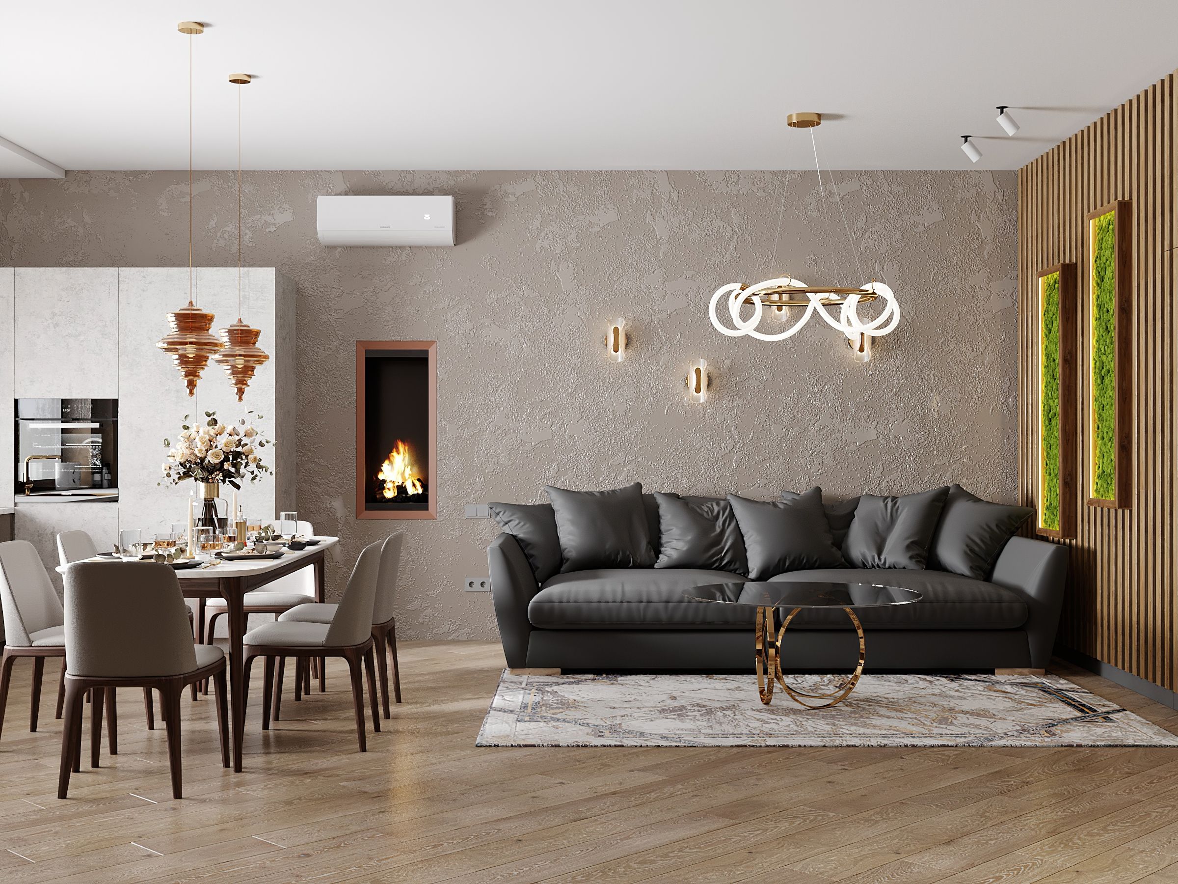 Дизайн интерьера гостевого дома New-Loft-Style  г. Ростов-на-Дону S=35м.кв.