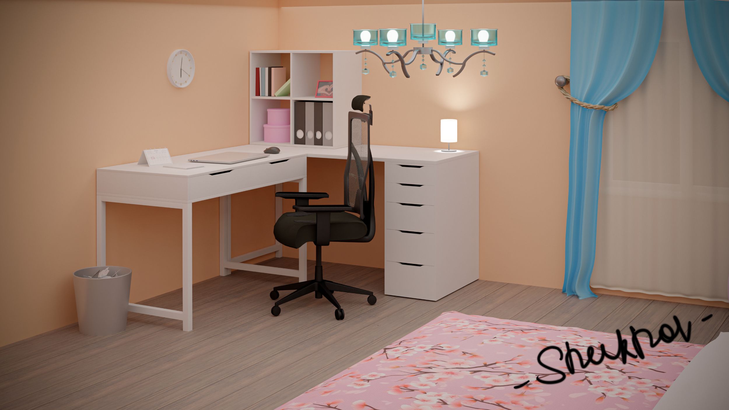 комната в Blender 3d