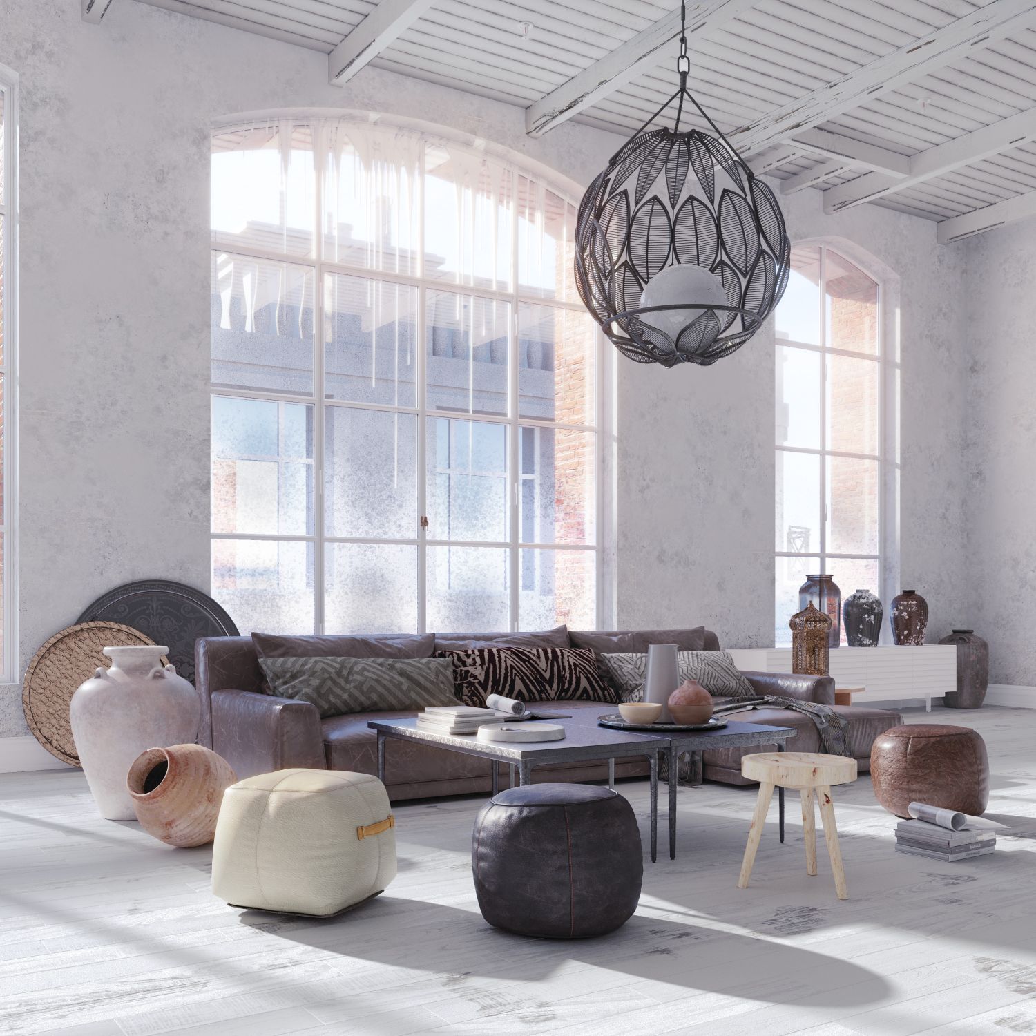 Визуализация кухни-гостинной в лофте 3ds max, v-ray