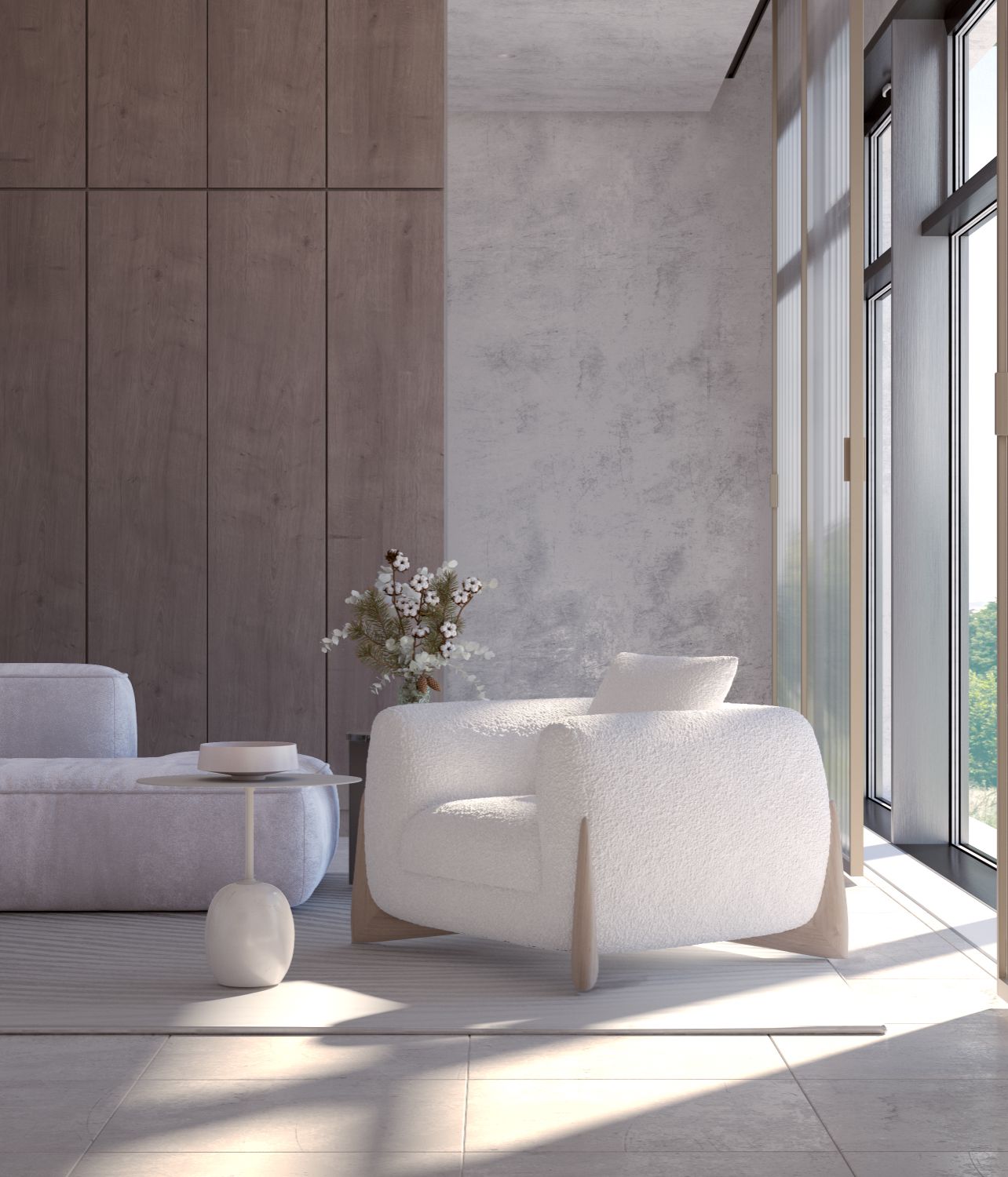Визуализация гостинной в стиле минимализм 3ds max, v-ray
