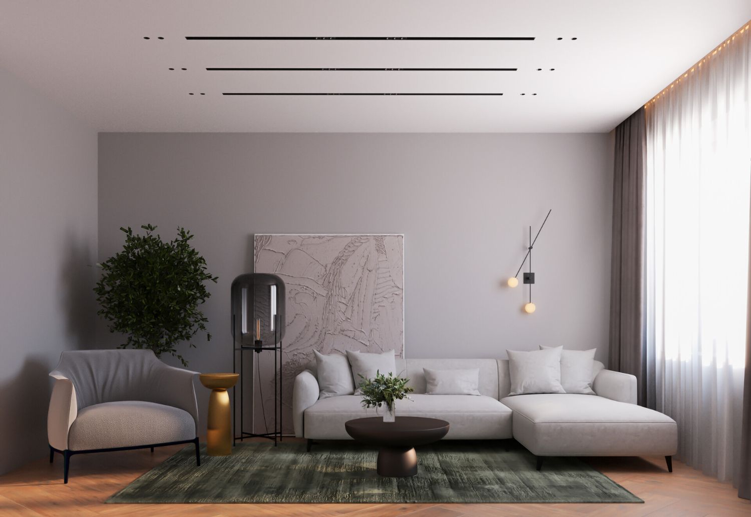 Квартира 75 вк.м. 3ds max, v-ray
