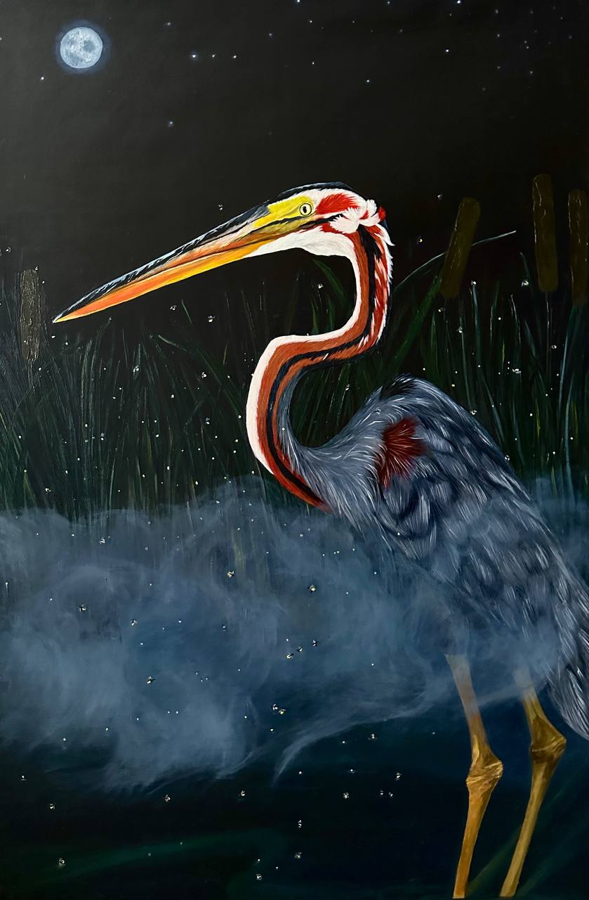 The red-haired Heron