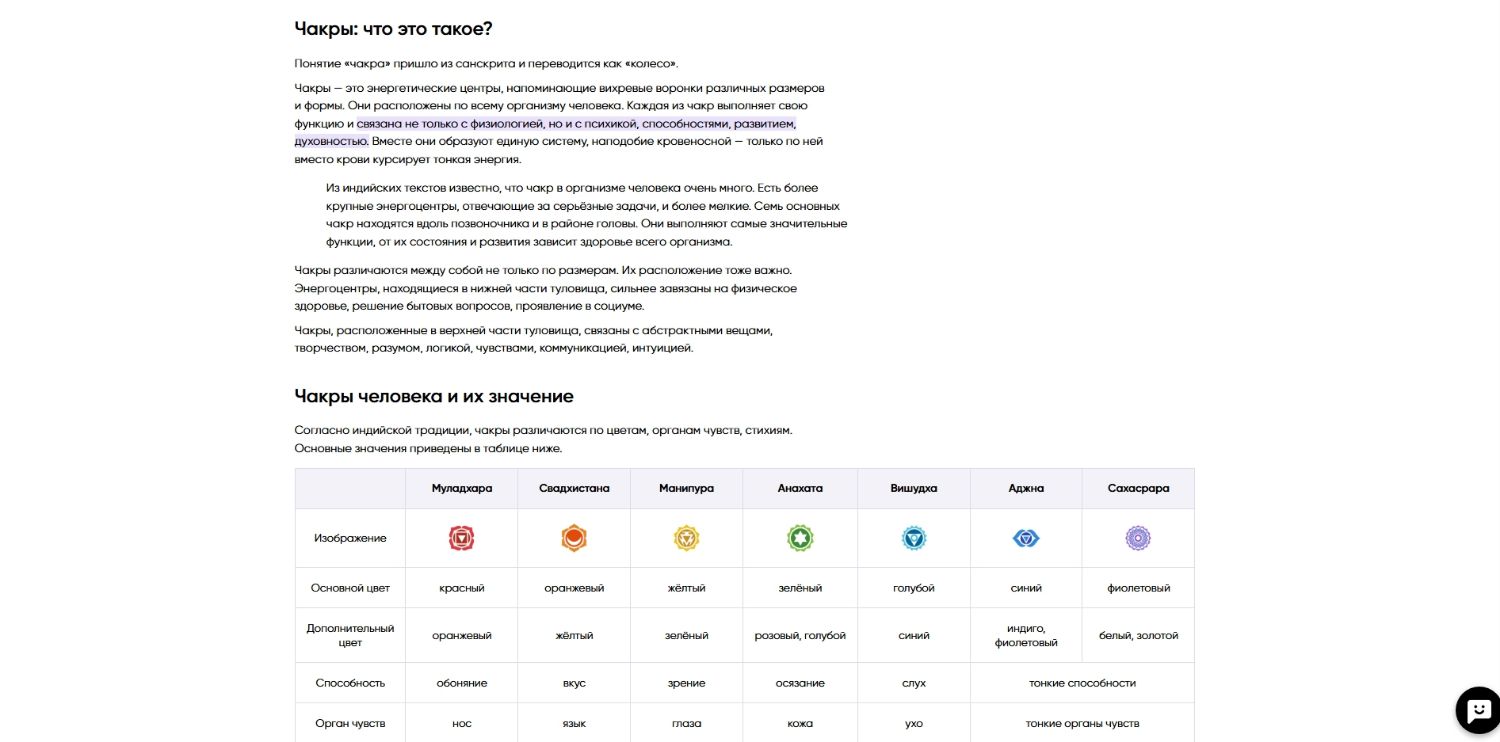 Чакры (SEO-статья для раздела о чакрологах)