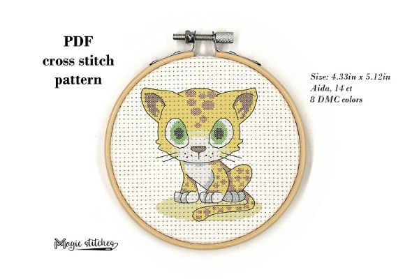 Leo cross stitch pattern. Digital PDF pattern by Magic stitches