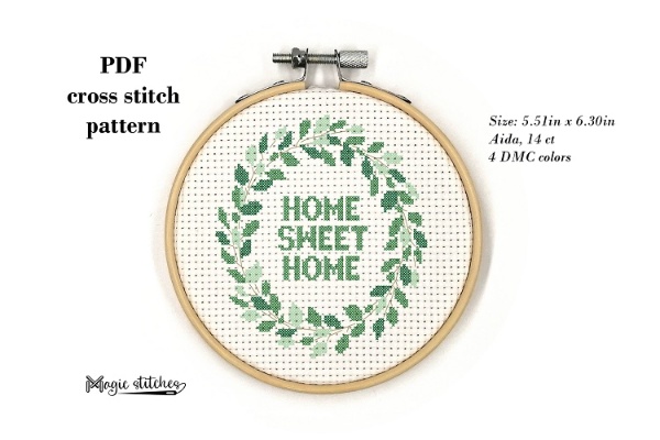 Sweet home cross stitch pattern. Digital PDF pattern by Magic stitches