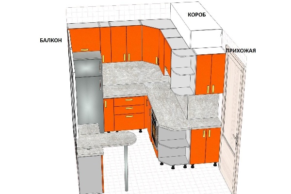 кухонный гарнитур "Зигзаг"