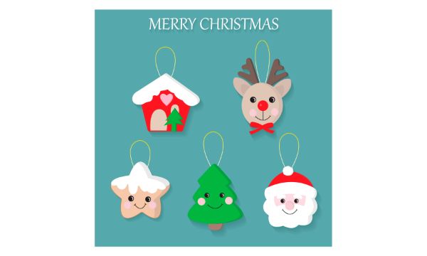 Christmas toys vector set