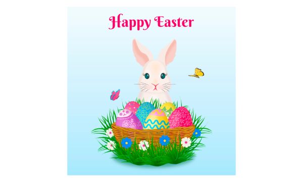 Easter eggs in a basket