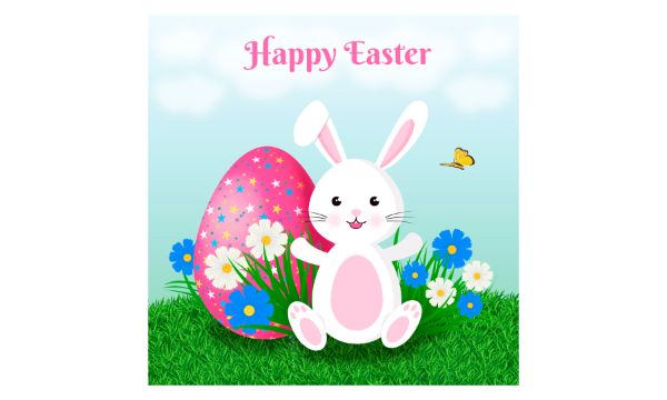 Happy easter rabit with egg