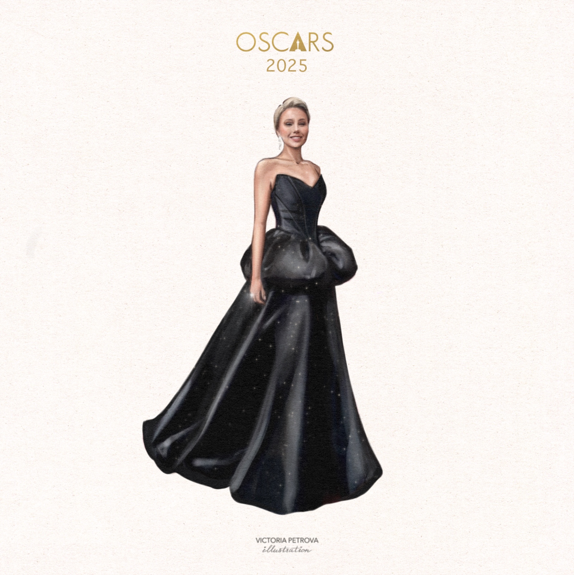 Фешн-иллюстрация Дарьи Екамасовой. Оскар 2025⭐️