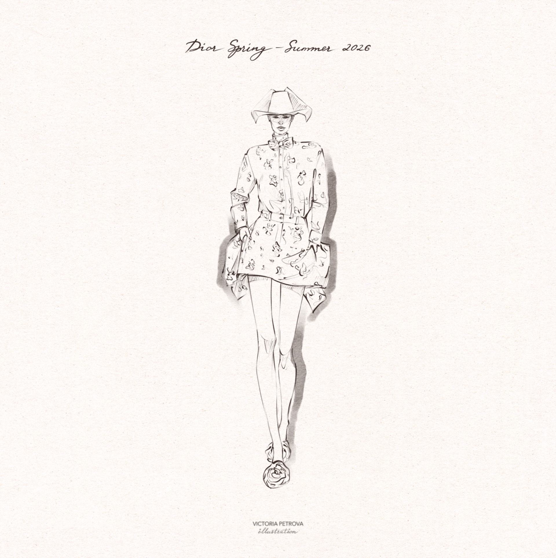Фешн-скетч с показа Dior